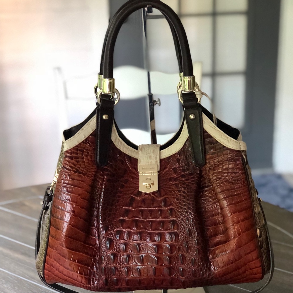 Brahmin Elisa Pecan Azuma Purse with Strap FINAL - Picture 1 of 8